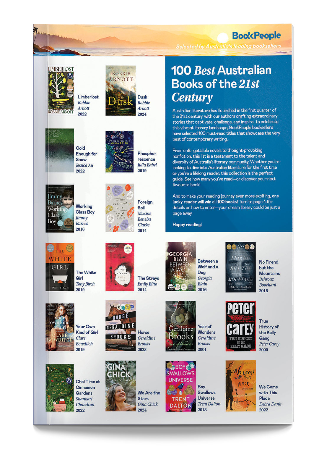 100 best Australian Books 21st Century 3D